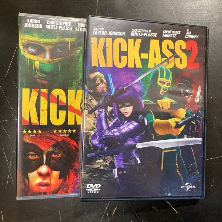 Kick-Ass 1-2 2DVD (M-/M-) -toiminta/komedia-